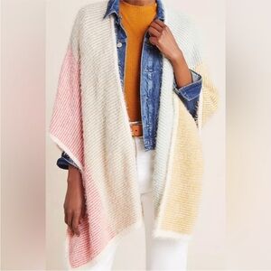 Akemi + Kin rainbow striped eyelash sweater  Anthropologie o/s